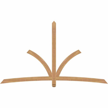 Ekena Millwork Davenport Timber Gable Bracket, Western Red Cedar, 96"W x 56"H x 1 1/2"D x 3 1/2"F, 14/12 Pitch GBW096X56X0204DAV00SWR